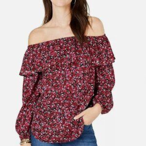 MICHAEL Michael Kors Women's Printed Studded Blouse L